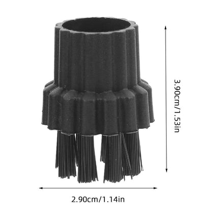 HOOWIFFY 12Pcs Steamer Brush Attachments for Steam Cleaner Mop with Black Nylon Bristles for Effective Cleaning.