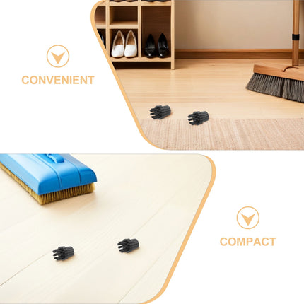 HOOWIFFY 12Pcs Steamer Brush Attachments for Steam Cleaner Mop with Black Nylon Bristles for Effective Cleaning.