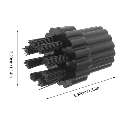 HOOWIFFY 12Pcs Steamer Brush Attachments for Steam Cleaner Mop with Black Nylon Bristles for Effective Cleaning.