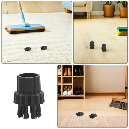 HOOWIFFY 12Pcs Steamer Brush Attachments for Steam Cleaner Mop with Black Nylon Bristles for Effective Cleaning.