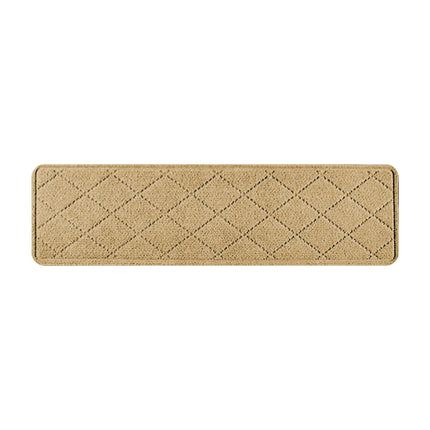 Chmadoxn 4-Piece Non-Slip Stair Treads, Self-Adhesive Striped Carpet Mats, Absorbent & Quiet Step Pads, Can Be Cut to Fit, Washable for Indoor Staircase Safety\u200b\u200b Beige.
