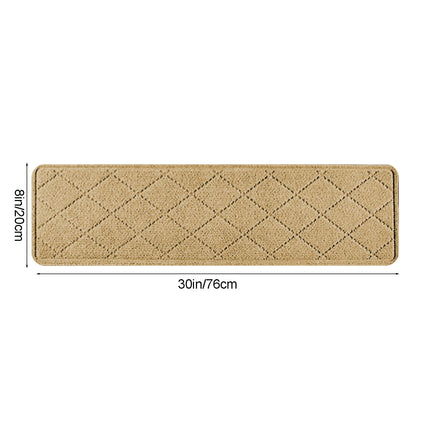Chmadoxn 4-Piece Non-Slip Stair Treads, Self-Adhesive Striped Carpet Mats, Absorbent & Quiet Step Pads, Can Be Cut to Fit, Washable for Indoor Staircase Safety\u200b\u200b Beige.
