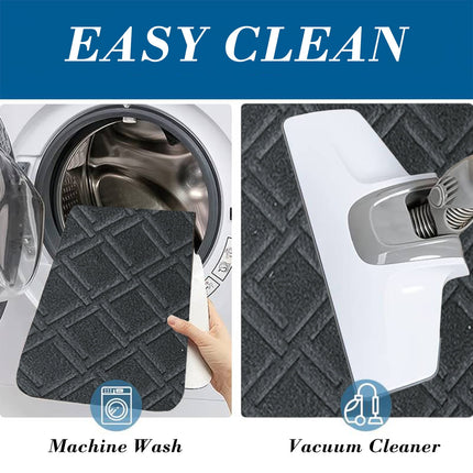 Chmadoxn 4-Piece Non-Slip Stair Treads, Self-Adhesive Striped Carpet Mats, Absorbent & Quiet Step Pads, Can Be Cut to Fit, Washable for Indoor Staircase Safety\u200b\u200b Gray 3.