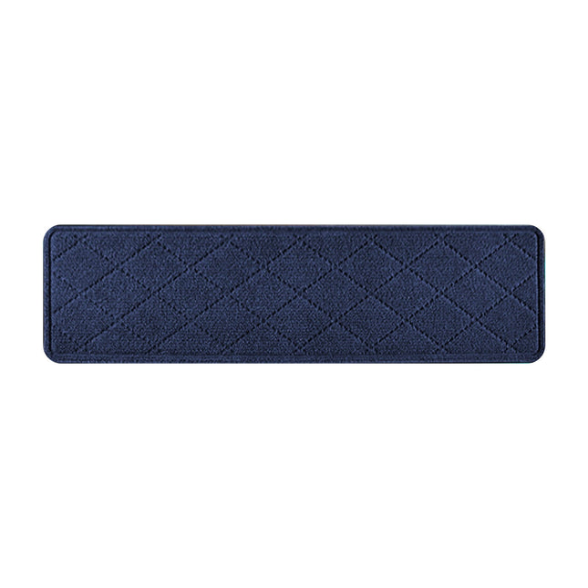 Chmadoxn 4-Piece Non-Slip Stair Treads, Self-Adhesive Striped Carpet Mats, Absorbent & Quiet Step Pads, Can Be Cut to Fit, Washable for Indoor Staircase Safety\u200b\u200b Navy.