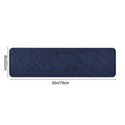 Chmadoxn 4-Piece Non-Slip Stair Treads, Self-Adhesive Striped Carpet Mats, Absorbent & Quiet Step Pads, Can Be Cut to Fit, Washable for Indoor Staircase Safety\u200b\u200b Navy.