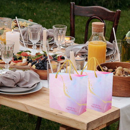 HOOWIFFY Elegant Pink Wedding Goodies Bags for Various Occasions 12Pcs.