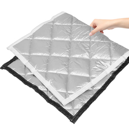 HOOWIFFY Thermal Insulated Soundproof Curtains Silver Oxford Cloth Noise Cancelling for Home Theater 1Pack.