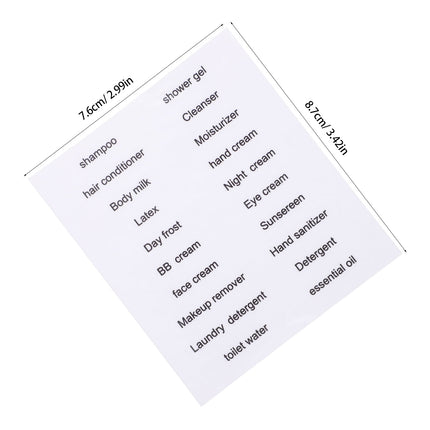 HOOWIFFY Black PVC Travel Toiletry Labels for Home and Travel Organization, 30 Pieces Stickers.