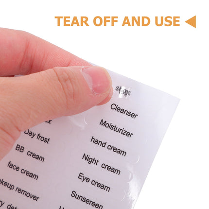 HOOWIFFY Black PVC Travel Toiletry Labels for Home and Travel Organization, 30 Pieces Stickers.