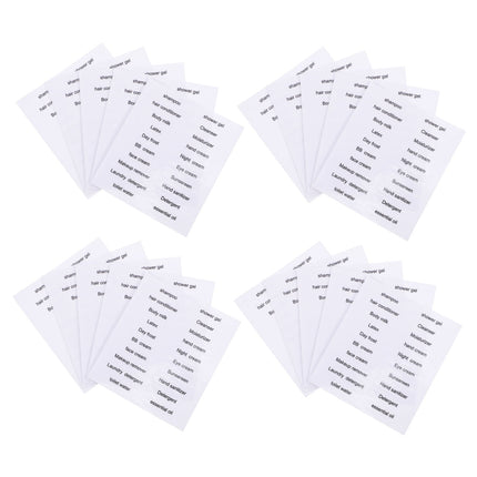 HOOWIFFY Black PVC Travel Toiletry Labels for Home and Travel Organization, 30 Pieces Stickers.