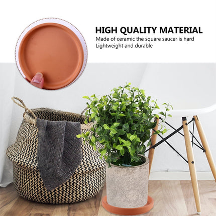HOOWIFFY Chocolate Red Clay Flower Pot Tray for Indoor Outdoor Use 5Pcs.