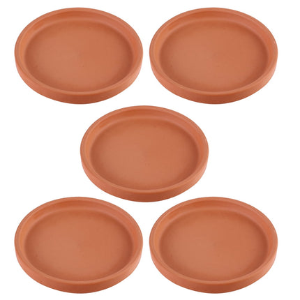 HOOWIFFY Chocolate Red Clay Flower Pot Tray for Indoor Outdoor Use 5Pcs.