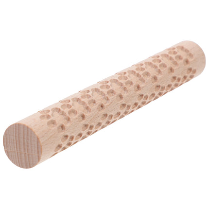 HOOWIFFY Pottery Slab Roller Embossed Rolling Pin Wooden Khaki 1Pack for Baking Cookies Artists.