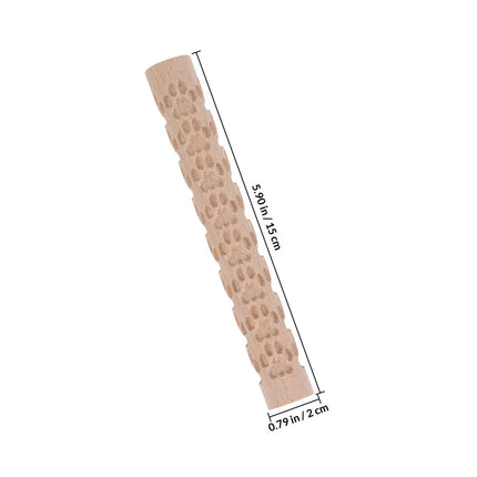 HOOWIFFY Pottery Slab Roller Embossed Rolling Pin Wooden Khaki 1Pack for Baking Cookies Artists.