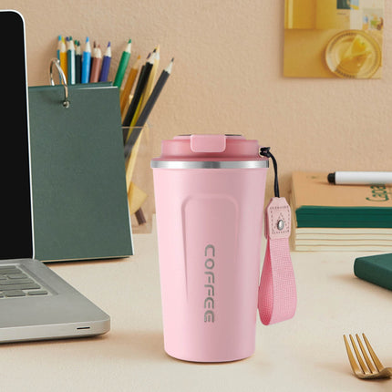Chmadoxn Stainless Steel Vacuum Insulated - Coffee Travel Mug Spill Proof with Lid - Coffee Cups for Keep Hot/Ice Coffee,Tea and Beer Pink.