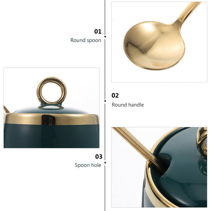 1 Set Sugar Bowls with Lid Tray Spoons Seasoning Boxes Salt Containers.