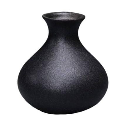 HOOWIFFY Black Ceramic Vase for Plants, Home Decor, Flower Pot, Modern Ornamental Plant Holder.