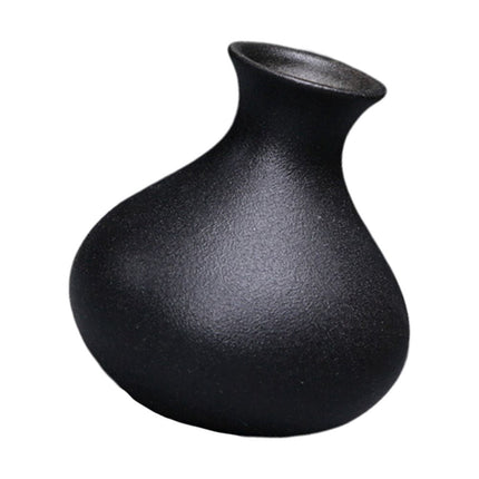 HOOWIFFY Black Ceramic Vase for Plants, Home Decor, Flower Pot, Modern Ornamental Plant Holder.
