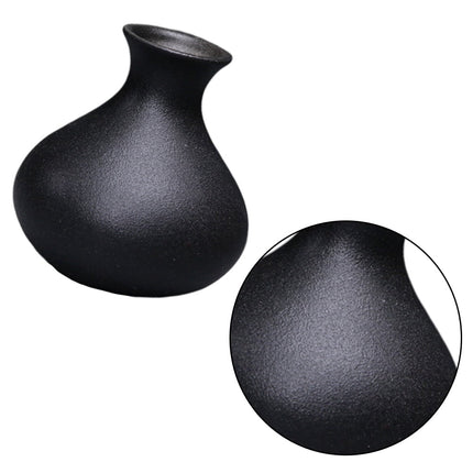 HOOWIFFY Black Ceramic Vase for Plants, Home Decor, Flower Pot, Modern Ornamental Plant Holder.
