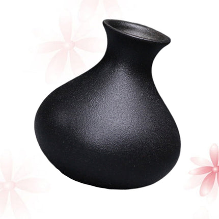 HOOWIFFY Black Ceramic Vase for Plants, Home Decor, Flower Pot, Modern Ornamental Plant Holder.