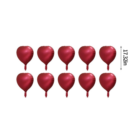 Lksixu 10pcs Heart Foil Balloons - 18inch Heart Shape Mylar Balloons For Romantic Love Valentine Is Day Wedding Birthay Party Decorations Valentines Day Decor 17.32" Rose Gold.