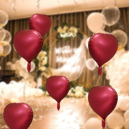 Lksixu 10pcs Heart Foil Balloons - 18inch Heart Shape Mylar Balloons For Romantic Love Valentine Is Day Wedding Birthay Party Decorations Valentines Day Decor 17.32" Rose Gold.