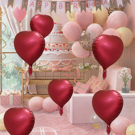Lksixu 10pcs Heart Foil Balloons - 18inch Heart Shape Mylar Balloons For Romantic Love Valentine Is Day Wedding Birthay Party Decorations Valentines Day Decor 17.32" Rose Gold.