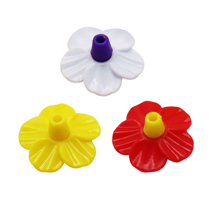 Darzheoy Hummingbird Feeders Replacement Flowers, 5Pcs Feeding Ports Replacement Bird Feeder Replacement Parts for Hummingbird Feeder Hanging Feeder, Red Yellow.