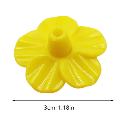 Darzheoy Hummingbird Feeders Replacement Flowers, 5Pcs Feeding Ports Replacement Bird Feeder Replacement Parts for Hummingbird Feeder Hanging Feeder, Red Yellow.
