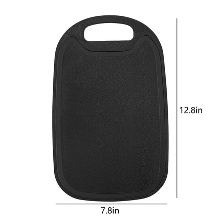 Chmadoxn Plastic Cutting Boards for Kitchen Dishwasher Safe, Double-sided Design Extra Large Cutting Board for Meat , Easy Grip Handle, Non-Slip, with Grinding Area 12.8" x 7.8" x 0.1" Black.