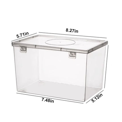 Lksixu Storage Bins with Lids Airtight Bread Storage Containers Bread Bin Plastic Reusable Loaf Cake Clear Bread Dispenser Fresh Bread Organizer Bin （7.48×5.12 in）.