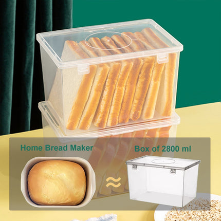 Lksixu Storage Bins with Lids Airtight Bread Storage Containers Bread Bin Plastic Reusable Loaf Cake Clear Bread Dispenser Fresh Bread Organizer Bin （7.48×5.12 in）.