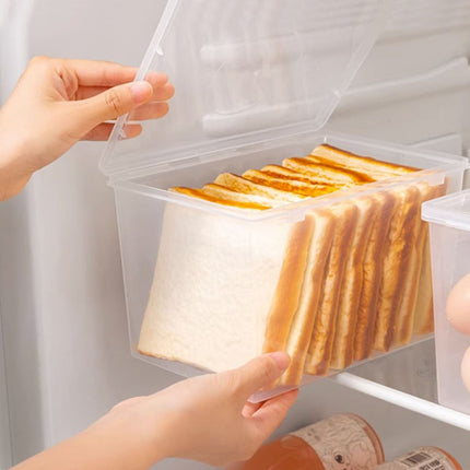 Lksixu Storage Bins with Lids Airtight Bread Storage Containers Bread Bin Plastic Reusable Loaf Cake Clear Bread Dispenser Fresh Bread Organizer Bin （7.48×5.12 in）.