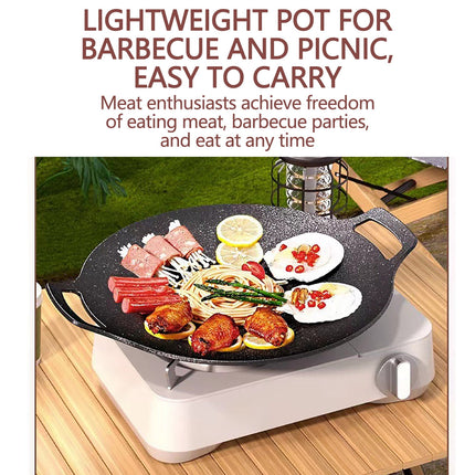Chmadoxn Diameter 10.9 inch Universal Cast Iron Grill Pan, Large Round Cast Iron Pan with Two Handles, Multifunctional Frying Pan 10.9" A.