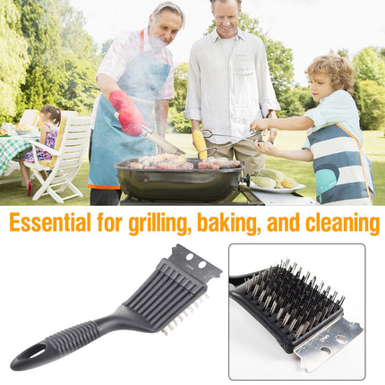Chmadoxn Stainless Steel Grill Cleaning Brush, Wire Brush, Grill Brush Cleaner Tool with Scraper and Wire Brush for Gas, Electric, Charcoal Grill, BBQ Grill, r, Grill Grate.