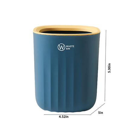 Chmadoxn Bathroom Trash Can, Plastic Rectangular Garbage Can for Kitchen, Bedroom, Living Room, Small Indoor Waste Basket 4.52×5.9 in Blue.