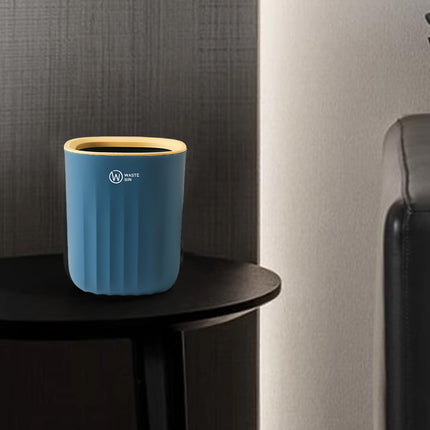 Chmadoxn Bathroom Trash Can, Plastic Rectangular Garbage Can for Kitchen, Bedroom, Living Room, Small Indoor Waste Basket 4.52×5.9 in Blue.
