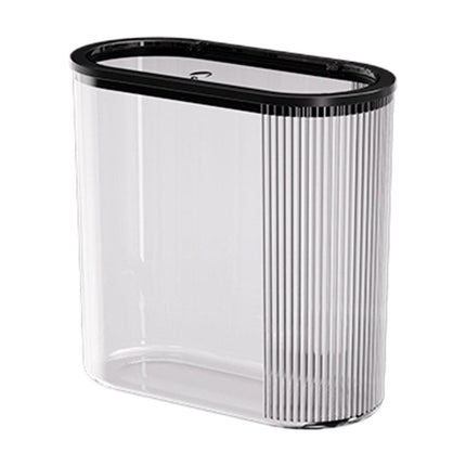 Chmadoxn Transparent Trash Can, Bathroom Trash Cans with Lids, Plastic Slim Waste Basket with Press Top Lid, Clear Garbage Can for Bathroom, Bedroom, Kitchen,Home,Office 11.22×11.73×5.62 in Clear.