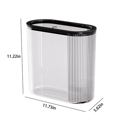 Chmadoxn Transparent Trash Can, Bathroom Trash Cans with Lids, Plastic Slim Waste Basket with Press Top Lid, Clear Garbage Can for Bathroom, Bedroom, Kitchen,Home,Office 11.22×11.73×5.62 in Clear.