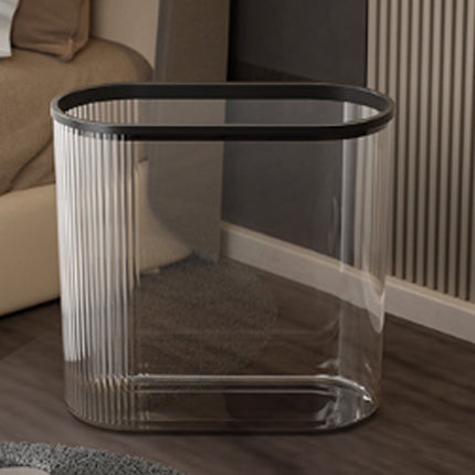 Chmadoxn Transparent Trash Can, Bathroom Trash Cans with Lids, Plastic Slim Waste Basket with Press Top Lid, Clear Garbage Can for Bathroom, Bedroom, Kitchen,Home,Office 11.22×11.73×5.62 in Clear.