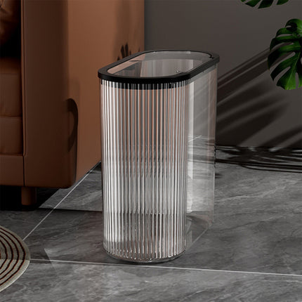 Chmadoxn Transparent Trash Can, Bathroom Trash Cans with Lids, Plastic Slim Waste Basket with Press Top Lid, Clear Garbage Can for Bathroom, Bedroom, Kitchen,Home,Office 11.22×11.73×5.62 in Clear.