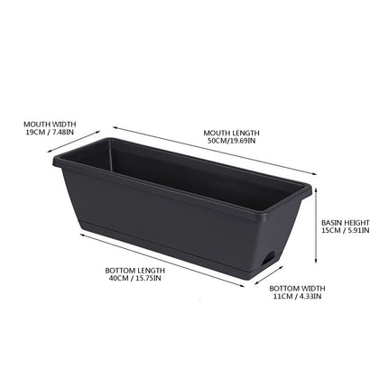 Chmadoxn Plastic Vegetable Containers- Balcony Flower Planter, Suitable for Home Gardening Vegetable Growing Containers 5.91" x 19.69" Gray.