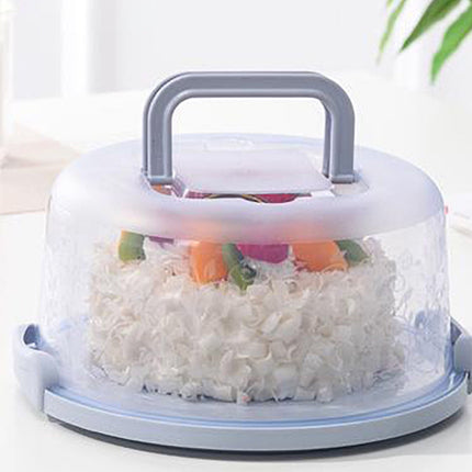 Lksixu Cake Box Round Cake Stand with Lid and Foldable Handle 10 Inch Portable Cake Container Cake Ornaments, Suitable for Storage Birthday Cakes Cupcakes Nuts Fruits 10" A.