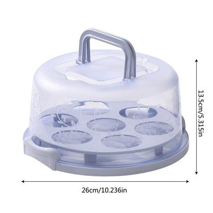Lksixu Cake Box Round Cake Stand with Lid and Foldable Handle 10 Inch Portable Cake Container Cake Ornaments, Suitable for Storage Birthday Cakes Cupcakes Nuts Fruits 10" A.