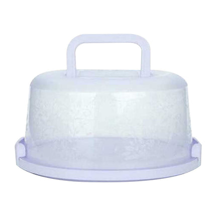Lksixu Cake Box Round Cake Stand with Lid and Foldable Handle 10 Inch Portable Cake Container Cake Ornaments, Suitable for Storage Birthday Cakes Cupcakes Nuts Fruits 10.14×8.58×4.88in Light Blue.
