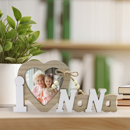 Chmadoxn Mr & Mrs Love Picture Frame for Wedding,Wooden Heart Shape Wedding Decor for Reception, Ceremony and Anniversary Party Valentine'S Day Valentines Day Gifts As Show H.