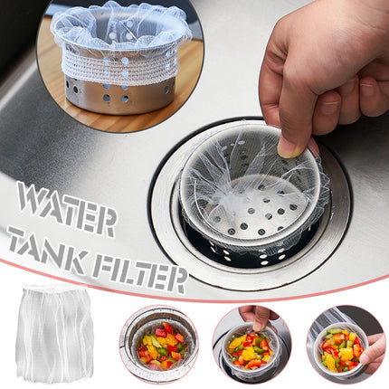 Chmadoxn 100 PCS Disposable Kitchen Sink Filter Nets 1mm Mesh Strainer Bags for Efficient Anti-Clogging, Food Catcher Screen Filters in Kitchen Sink Basket As Show B.
