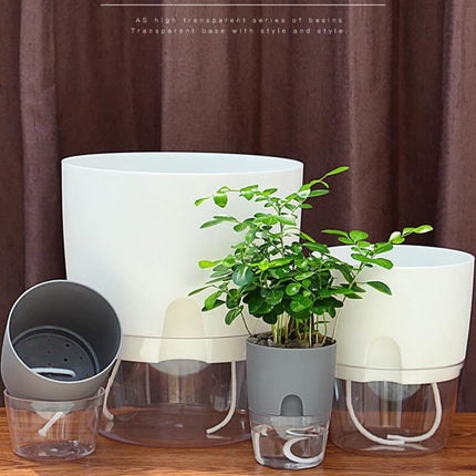Darzheoy Self Watering Planter, 4 Inch Self Watering Pots for Indoor Plants, Self Watering Planters with Wick Rope for All House Herbs, Plants, Violets and Dahlias Gray.