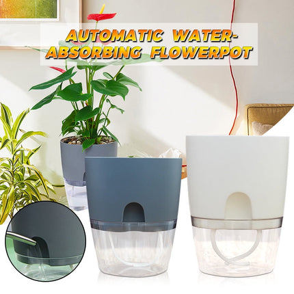 Darzheoy Self Watering Planter, 4 Inch Self Watering Pots for Indoor Plants, Self Watering Planters with Wick Rope for All House Herbs, Plants, Violets and Dahlias White.