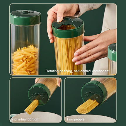 Chmadoxn Storage Container With Lid, Tall Clear Airtight Food Storage Jar with Lid Kitchen Pantry Storage Container for Spaghetti Jars Flour Cereals Coffee Beans As Show A.